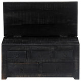 Coffee Table Black 65x65x30 Cm Solid Mango Wood - 45-Degree Angle