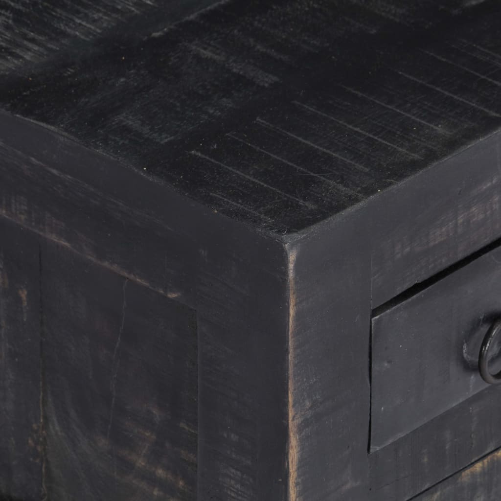 Coffee Table Black 65x65x30 Cm Solid Mango Wood