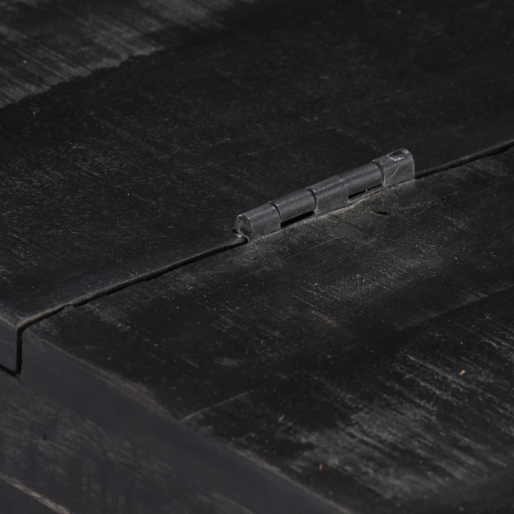Coffee Table Black 65x65x30 Cm Solid Mango Wood