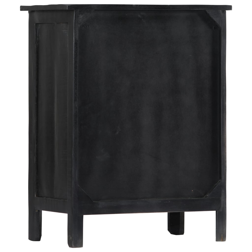Wine Rack Black 56x35x75 Cm Solid Mango Wood