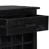 Wine Rack Black 56x35x75 Cm Solid Mango Wood - 45-Degree Angle