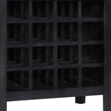 Wine Rack Black 56x35x75 Cm Solid Mango Wood - Rear View