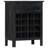Wine Rack Black 56x35x75 Cm Solid Mango Wood - Extra Image