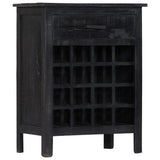 Wine Rack Black 56x35x75 Cm Solid Mango Wood - Extra Image