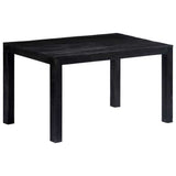 Dining Table Black 140x80x76 cm Solid Mango Wood - Close-Up Angle