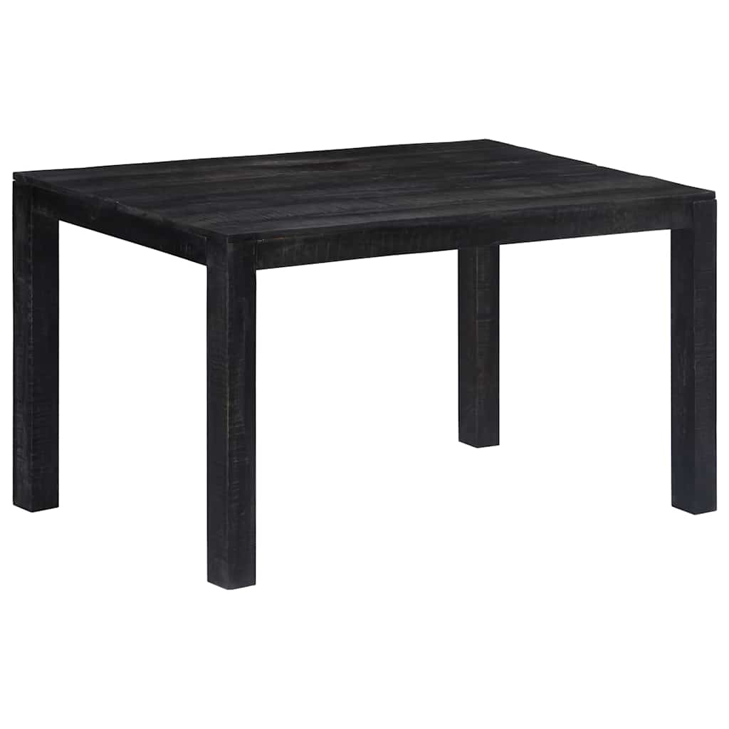 Dining Table Black 140x80x76 cm Solid Mango Wood