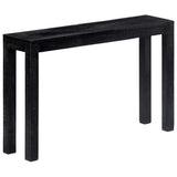 Console Table Black 118x30x76 cm Solid Mango Wood - Close-Up Angle