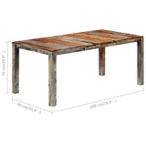 Dining Table Grey 180x90x76 cm Solid Acacia Wood - Low Angle