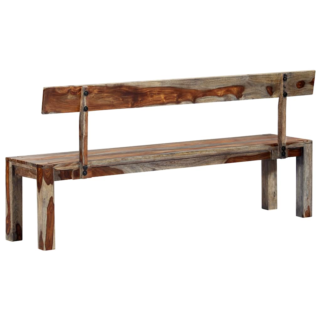 Bench 160 cm Grey Solid Acacia Wood