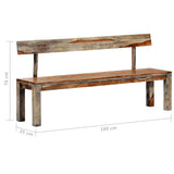 Bench 160 cm Grey Solid Acacia Wood
