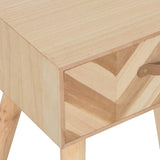 Bedside Cabinet with Drawer 44x30x58 cm Solid Wood - Rear View