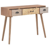 Console Table with 3 Drawers 100x30x73 cm Solid Pinewood