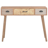 Console Table with 3 Drawers 100x30x73 cm Solid Pinewood