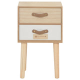 Bedside Cabinet with 2 Drawers 30x25x49.5 cm Solid Pinewood - Side View