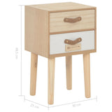 Bedside Cabinet with 2 Drawers 30x25x49.5 cm Solid Pinewood - Low Angle