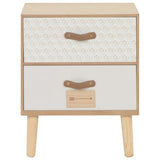 Bedside Cabinet with 2 Drawers 40x30x49.5 cm Solid Pinewood - Side View
