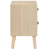 Bedside Cabinet with 2 Drawers 40x30x49.5 cm Solid Pinewood - Top-Down View