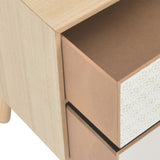Bedside Cabinet with 2 Drawers 40x30x49.5 cm Solid Pinewood - Close-Up Angle