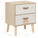 Bedside Cabinet with 2 Drawers 40x30x49.5 cm Solid Pinewood - Low Angle