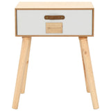 Bedside Table with a Drawer 44x30x58.5 cm Solid Pinewood - Front View