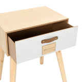 Bedside Table with a Drawer 44x30x58.5 cm Solid Pinewood - 45-Degree Angle