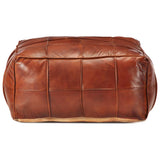 Pouffe Tan 60x60x30 cm Genuine Goat Leather - Front View