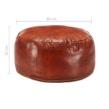 Pouffe Tan 60x30 cm Genuine Goat Leather - Side View