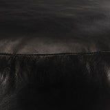 Pouffe Black 60x30 cm Genuine Goat Leather - Front View