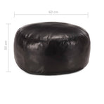 Pouffe Black 60x30 cm Genuine Goat Leather