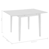 Extendable Dining Table White (80-120)x80x74 cm MDF - Rear View