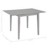 Extendable Dining Table Grey (80-120)x80x74 cm MDF - Rear View
