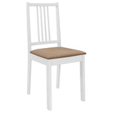 Dining Chairs with Cushions 2 pcs White Solid Wood - Front View