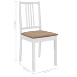 Dining Chairs with Cushions 2 pcs White Solid Wood - Close-Up Angle