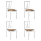 Dining Chairs with Cushions 4 pcs White Solid Wood