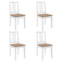 Dining Chairs with Cushions 4 pcs White Solid Wood