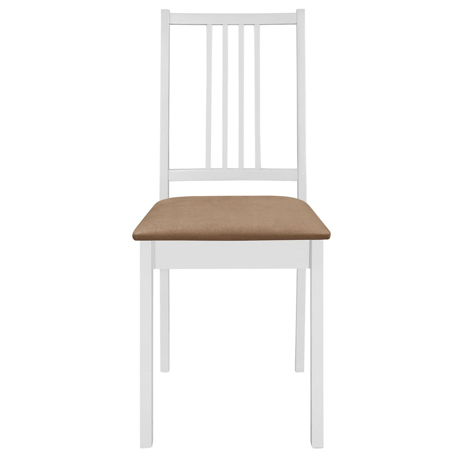 Dining Chairs with Cushions 4 pcs White Solid Wood