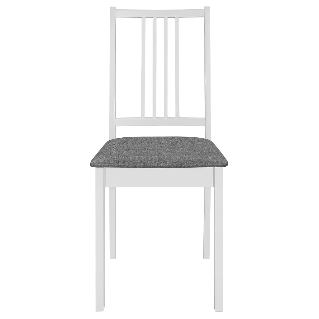 Dining Chairs with Cushions 2 pcs White Solid Wood