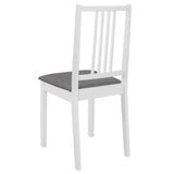 Dining Chairs with Cushions 2 pcs White Solid Wood - 45-Degree Angle