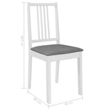 Dining Chairs with Cushions 2 pcs White Solid Wood - Close-Up Angle