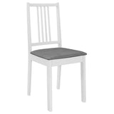Dining Chairs with Cushions 4 pcs White Solid Wood - Front View