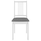 Dining Chairs with Cushions 4 pcs White Solid Wood - Side View