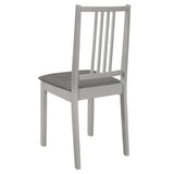 Dining Chairs with Cushions 4 pcs Grey Solid Wood - 45-Degree Angle