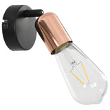 Spot Lights 2 pcs with Filament Bulbs 2 W Black and Copper E27 - Top-Down View