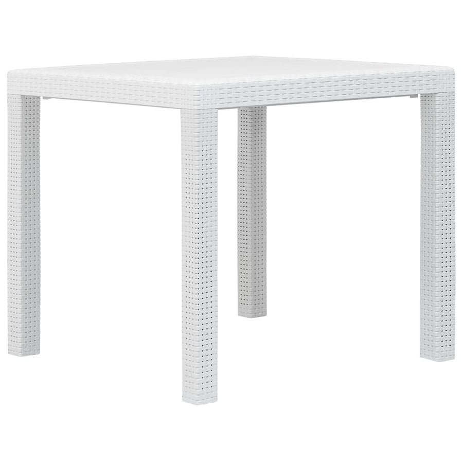3 Piece Bistro Set Plastic White Rattan Look