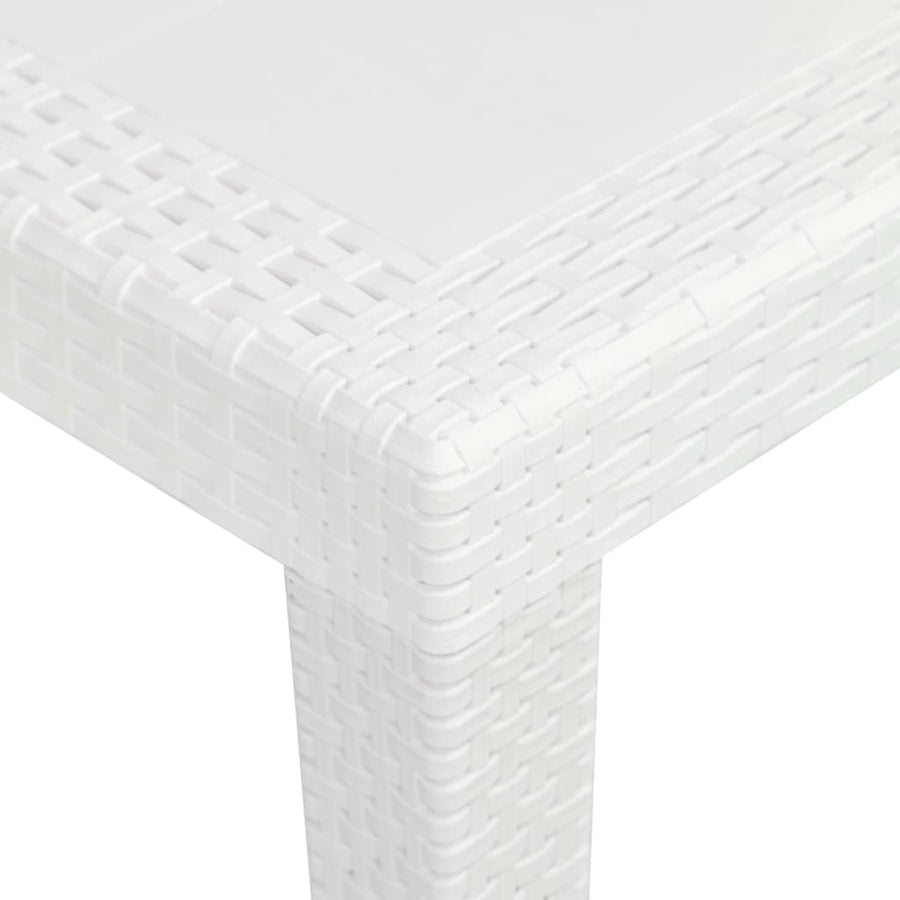 3 Piece Bistro Set Plastic White Rattan Look