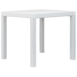 5 Piece Outdoor Dining Set Plastic White Rattan Look - Close-Up Angle