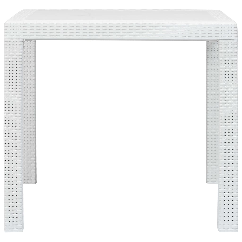 5 Piece Outdoor Dining Set Plastic White Rattan Look