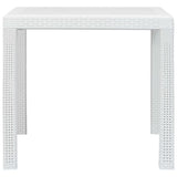 5 Piece Outdoor Dining Set Plastic White Rattan Look