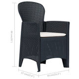 3 Piece Bistro Set Plastic Anthracite Rattan Look - Extra Image