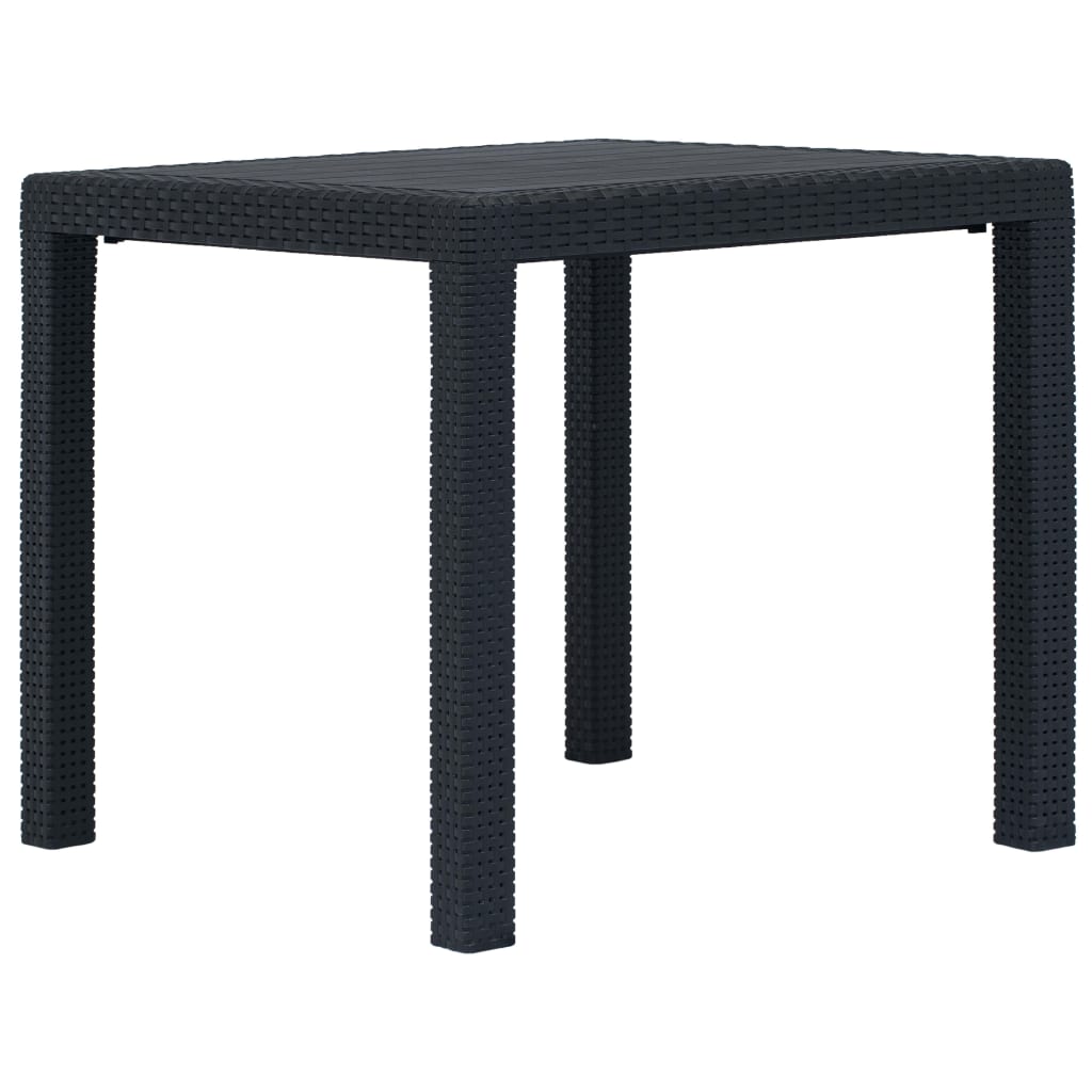 3 Piece Bistro Set Plastic Anthracite Rattan Look